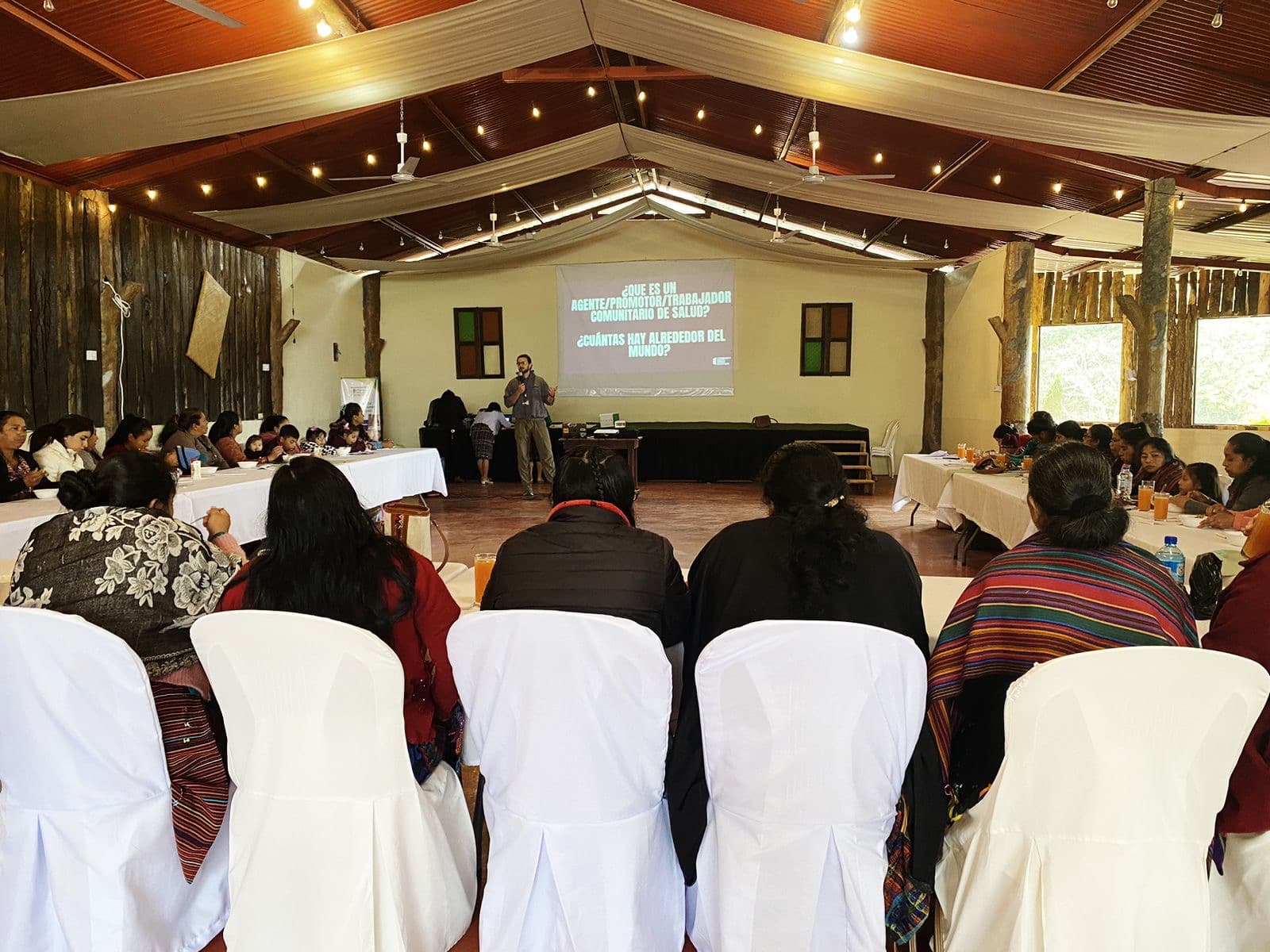 Josef leading a community health worker training session